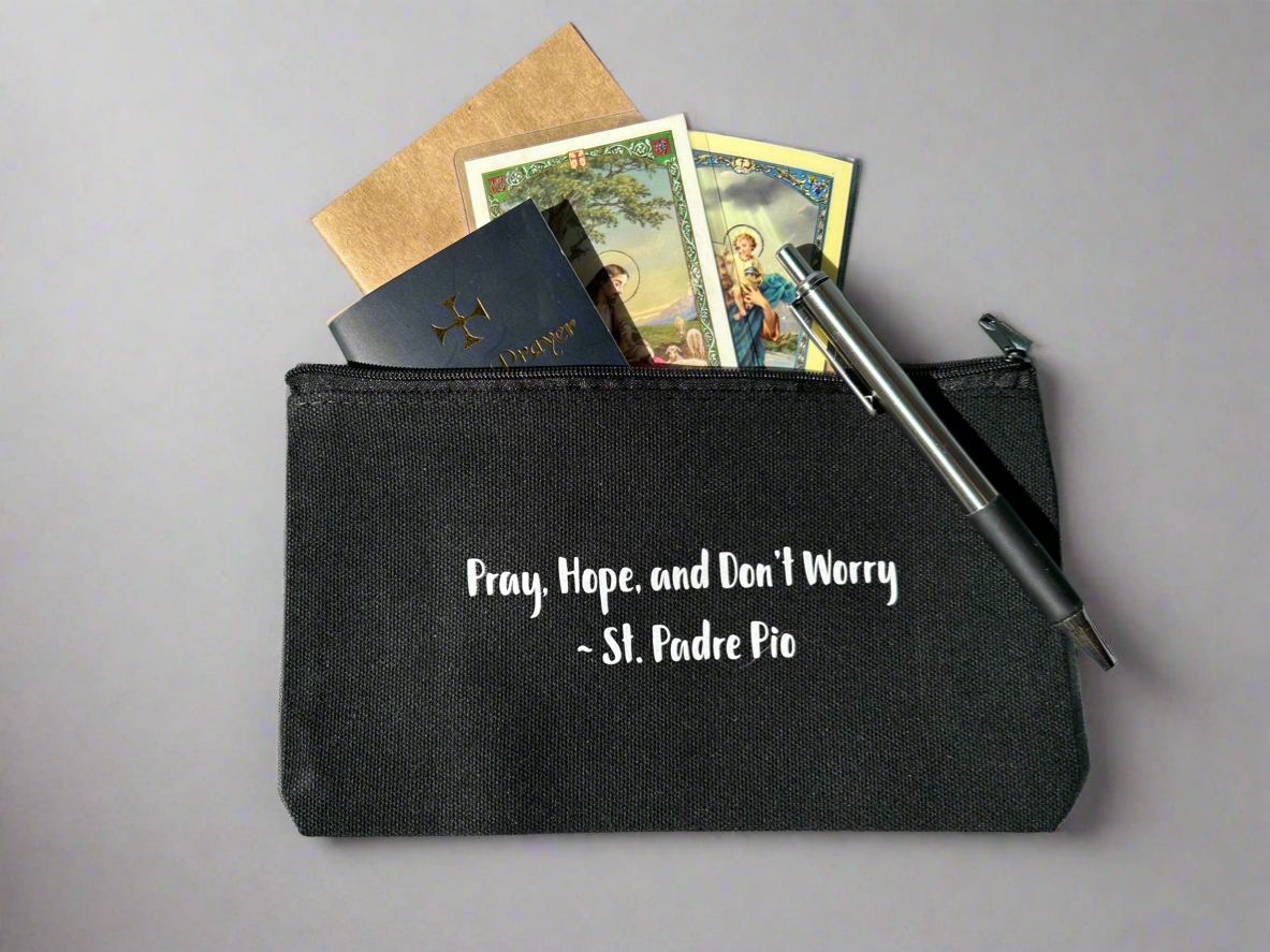 St. Padre Pio Quote - Mass Zipper Bag