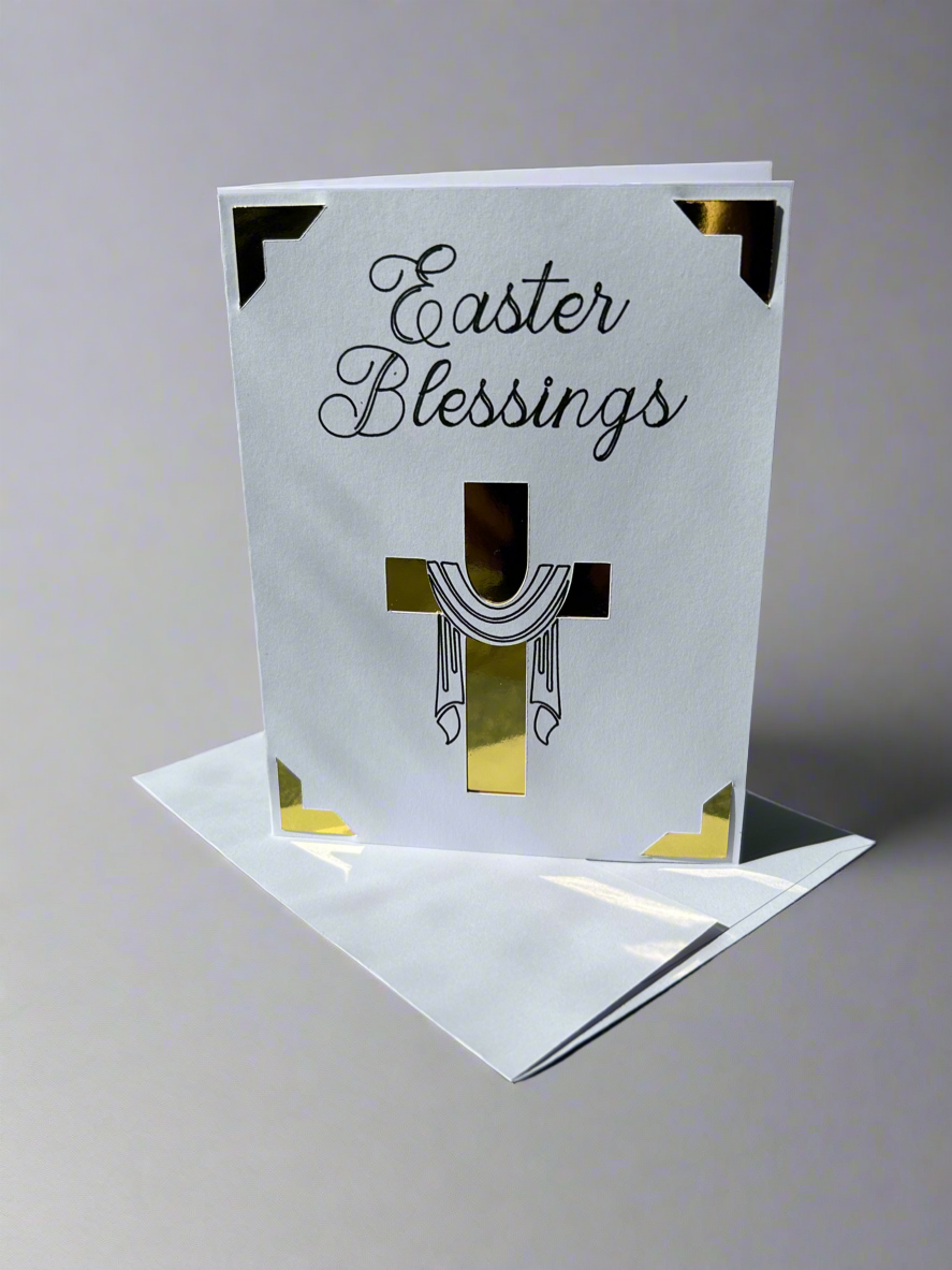 Easter Blessings Cross Greeting Card