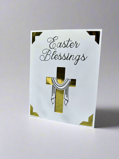 Easter Blessings Cross Greeting Card