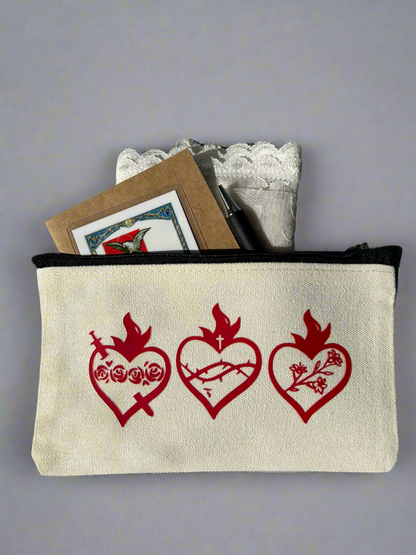 Holy Family Hearts - Mass Zipper Bag